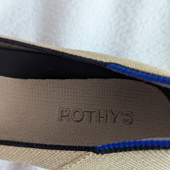 NWT/NIB Women's Rothys The Ballet Flat In Beige And Black, Size 11.5 - Picture 6 of 9